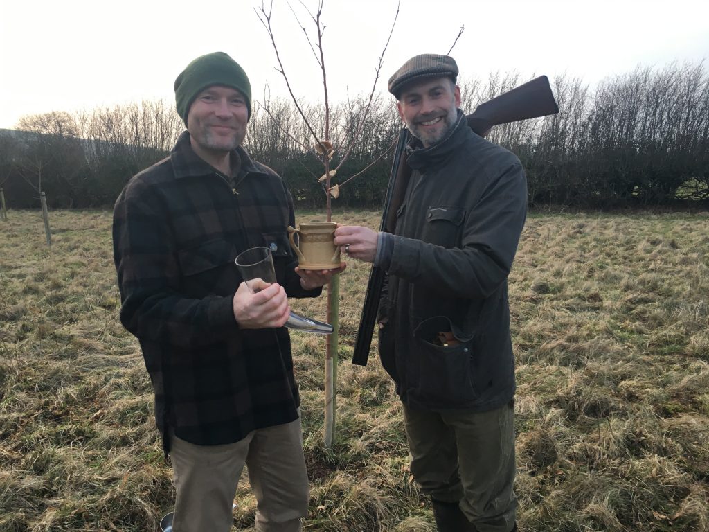 Wassailing in the orchard